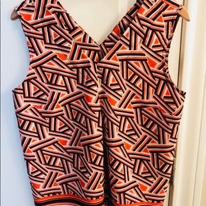 Nine West orange sleeveless shirt